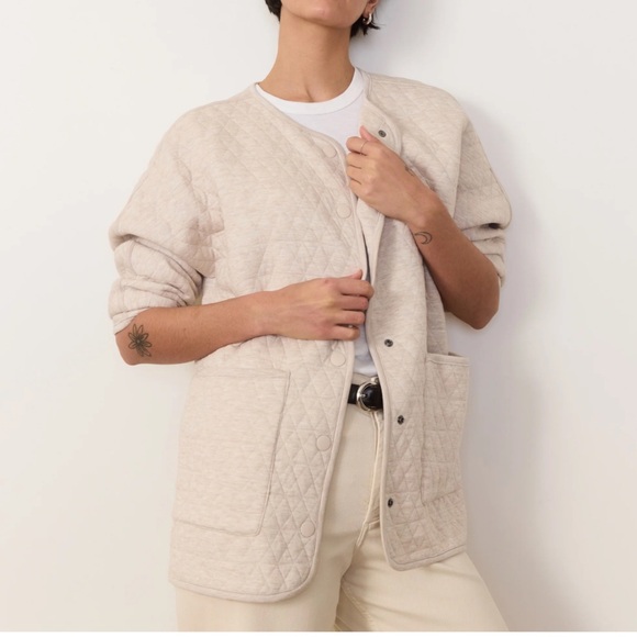 MARINE LAYER Corbet Quilted Liner Jacket in Warm‎ Oatmeal size Large - Picture 2 of 13